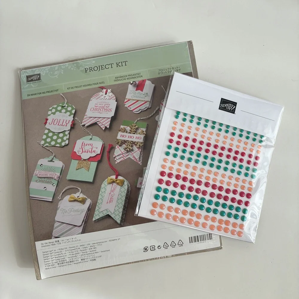 Stampin’ Up Christmas Oh What Fun Tag Project Kit & Dots Craft Lot Sealed NEW